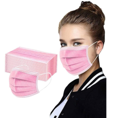 Pink Disposable 3 Ply Dustproof Breathable Face Mask (50 Pack)